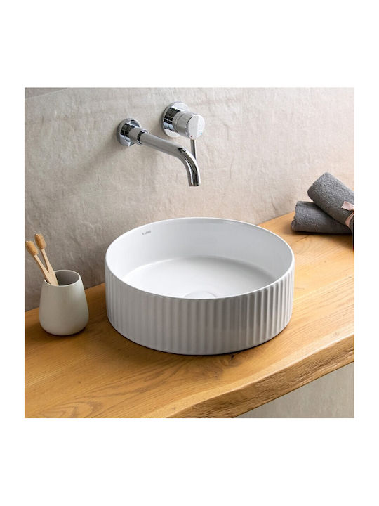Karag Aufgesetztes Waschbecken Porzellan 36x36x12.5cm Weiß