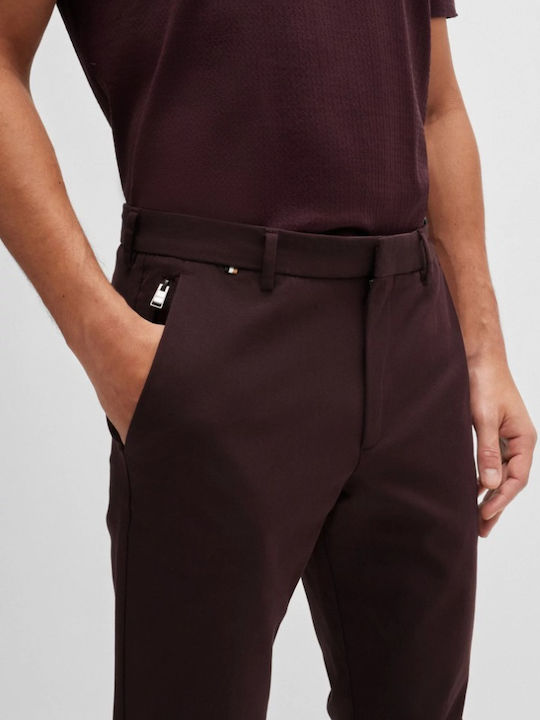 Kaito1_t Trousers Chino Elastic in Slim Fit Bordeaux