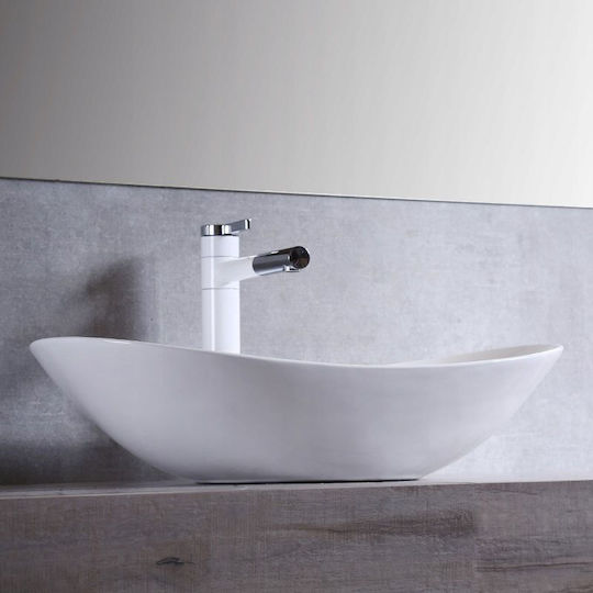 Rea Royal Aufgesetztes Waschbecken Porzellan 62x36x16cm White