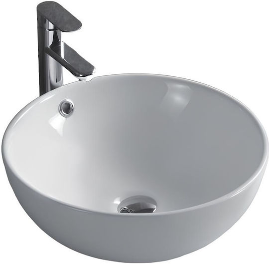 Inter Ceramic Επικαθήμενος Νιπτήρας Πορσελάνης 43x43x17.5cm Λευκός