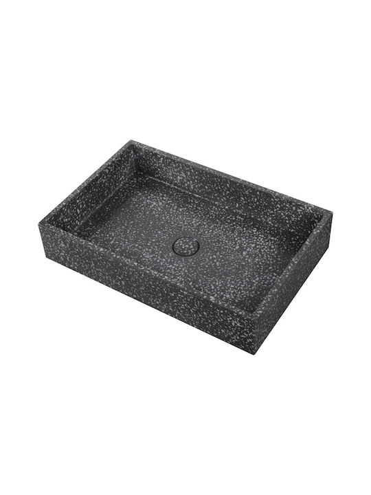 Karag Deasupra Blatului Chiuvetă Piatră 60x39x12cm Volcano