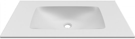 Elleci Επικαθήμενος Νιπτήρας Πορσελάνης 120.5x46x12cm Χωρίς Οπή, Bianco Opaco