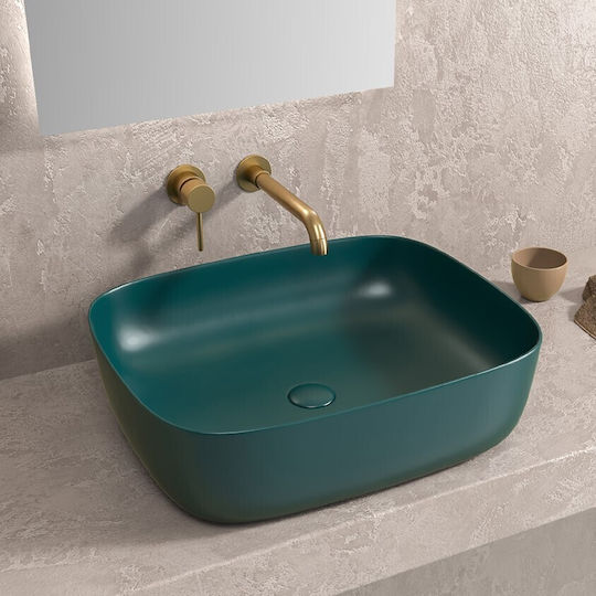 Karag Επικαθήμενος Νιπτήρας Πορσελάνης 49x39x15cm Verde Opaco Karag Επικαθήμενος Νιπτήρας Πορσελάνης 49x39x15cm Verde Opaco