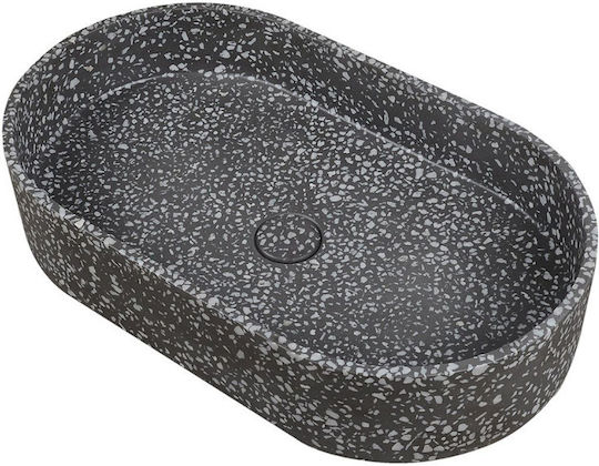 Karag Επικαθήμενος Νιπτήρας Πέτρινος 60x35x12cm Volcano Karag Επικαθήμενος Νιπτήρας Πέτρινος 60x35x12cm Volcano