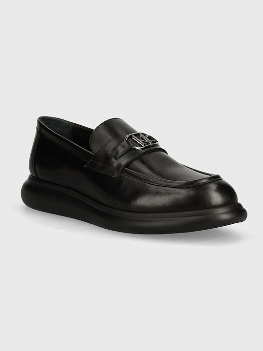 Karl Lagerfeld Men's Leather Loafers Black