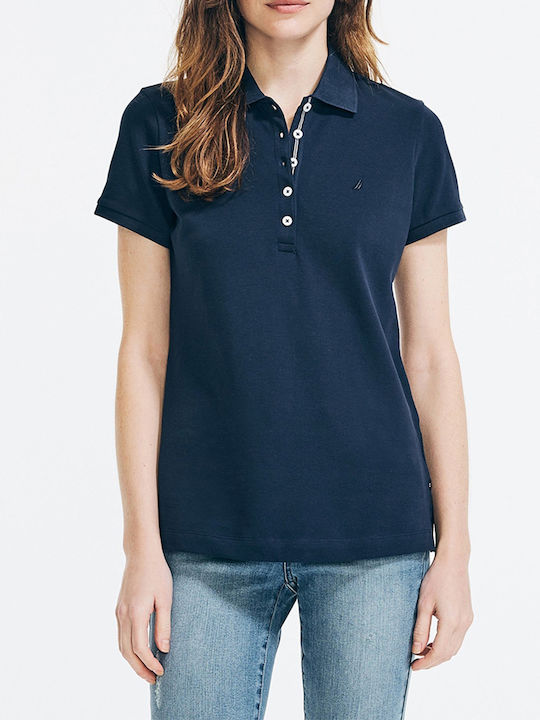 Nautica Women's Polo Blouse Short Sleeve NavyBlue