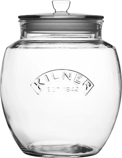 KIlner Βάζο Γενικής Χρήσης με Καπάκι Γυάλινο Διάφανο 4000ml