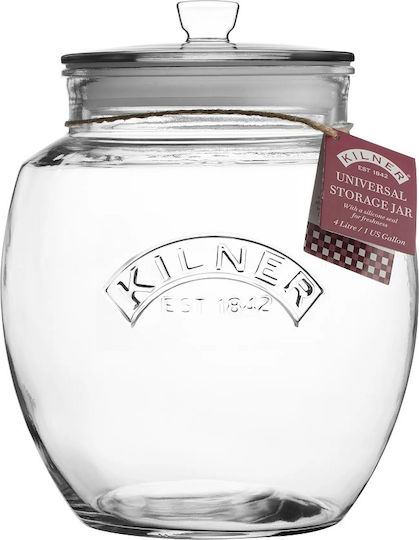 KIlner Ваза за Обща Употреба с Капак Стъклена Прозрачна 4000ml