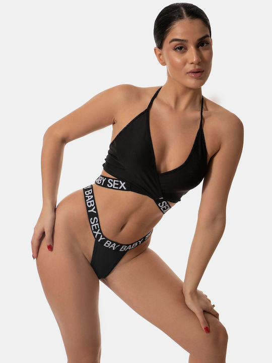 Sporty Type Black Underwear Set