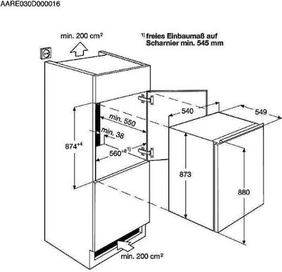 Electrolux Εντοιχιζόμενο Mini Bar Υ87.3xΠ54.8xΒ54.9εκ. Λευκό