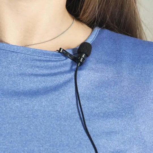 HAMA Smart Lavalier Electret Microfon 3.5mm Πέτου, Clip On pentru Cameră