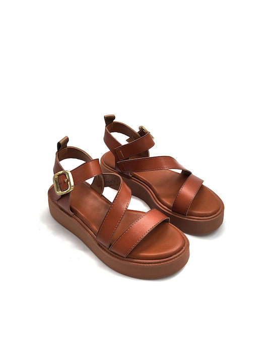 Alta Moda Women's Flat Sandals Flatforms in Brown Color