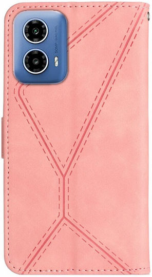 Stitching Embossed Brieftasche Rosa (Moto G85)
