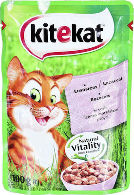 Kitekat Τροφή για γάτες με Σολομό σε σάλτσα KiteKat (100 g)