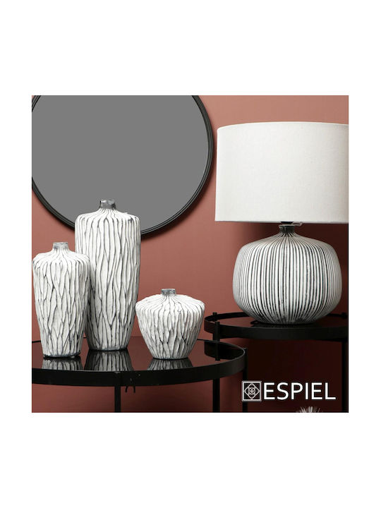 Espiel Set Decorative White Ceramic Vases Φ15.2xH15.3cm 2 Pieces
