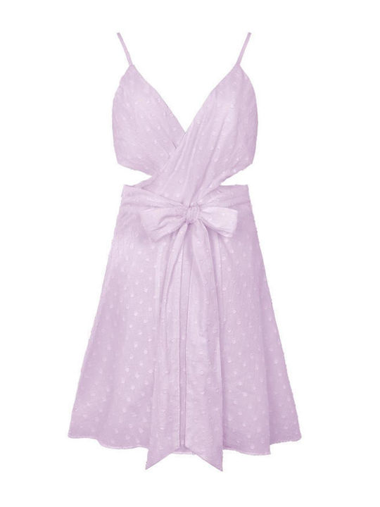 Sommerkleid für Damen mit Ausschnitten in Flieder