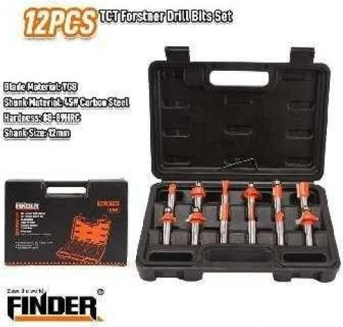Finder Σετ Φρέζες για Ξύλο 12mm 12τμχ