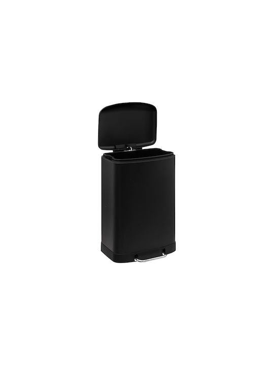 5Five Waste Bin Waste Metallic with Pedal Black 20lt 1pcs