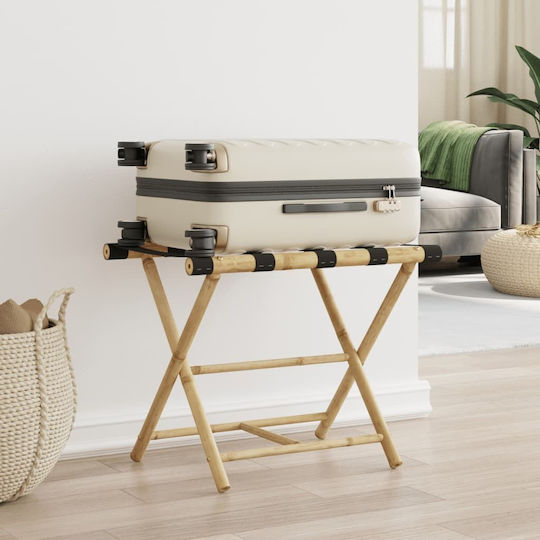 vidaXL Wooden Foldable Hotel Luggage Rack Brown with Dimensions 62x42xH50.5cm Foldable