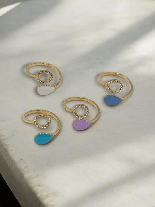 Damen Ring aus Stahl Vergoldet