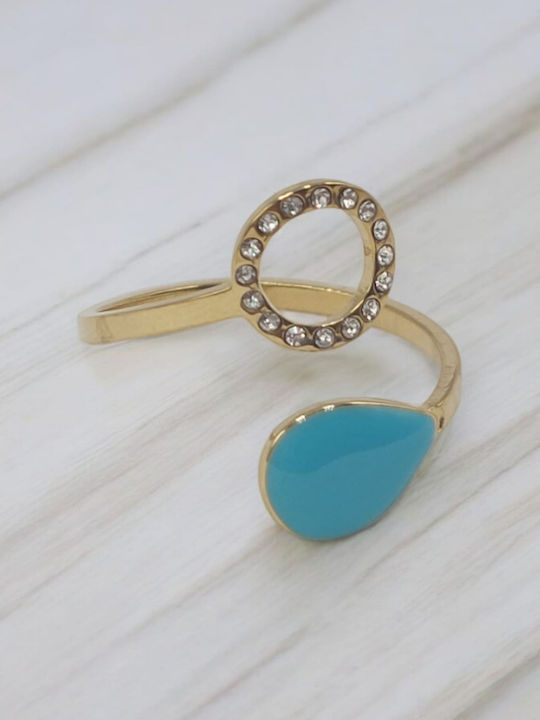 Damen Ring aus Stahl Vergoldet