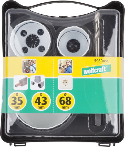Wolfcraft Hole Saw Kit HSS for Wood, Metal and Plastic