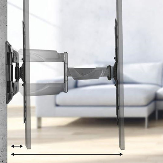HAMA 00220828 Wall Mounted TV Mount With Extension Arm Up To 165" And 35kg Black