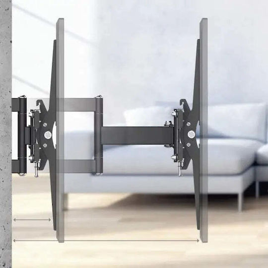 HAMA Fullmotion 00220830 Βάση Τηλεόρασης Τοίχου έως 65" και 40kg Μαύρο