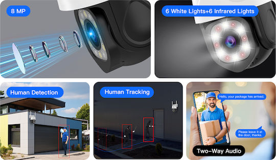 Vstarcam CS610Q IP Überwachungskamera Wi-Fi 4K Wasserdicht mit Zwei-Wege-Kommunikation und Objektiv 4mm