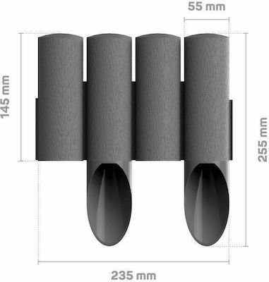 Cellfast Πλαστική Μπορντούρα Κήπου σε Γκρι Χρώμα 15.5cm x 2.3m