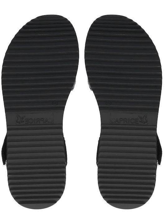 Leather Women's Flat Sandals Anatomic in Black Color
