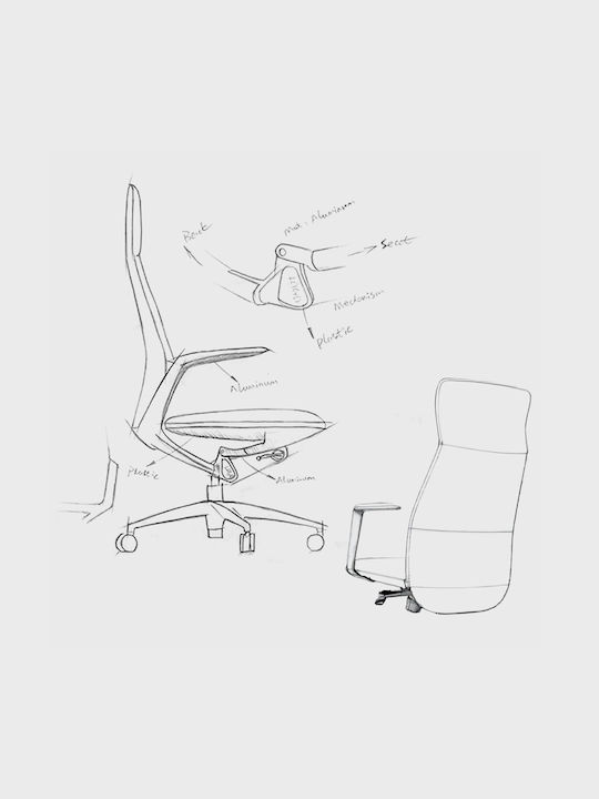 Reclining Office Chair with Fixed Arms White Eureka Ergonomic