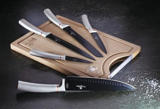 Berlinger Haus Rectangular Wooden Chopping Board Set with Knives Moonlight Edition 6pcs