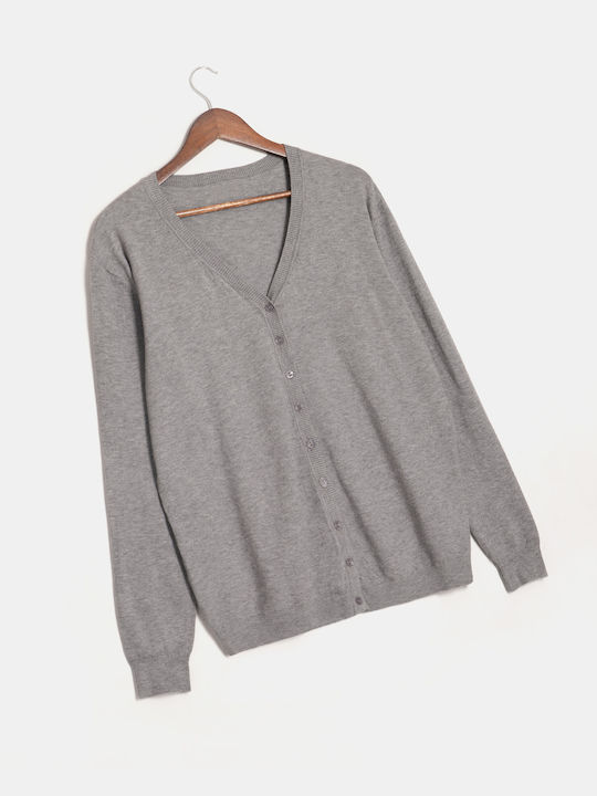 Einfacher grauer Cardigan mit Knöpfen