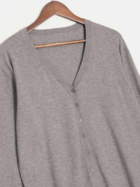 Einfacher grauer Cardigan mit Knöpfen