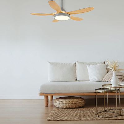Eurolamp Ceiling Fan 147cm with Light and Remote Control Brown