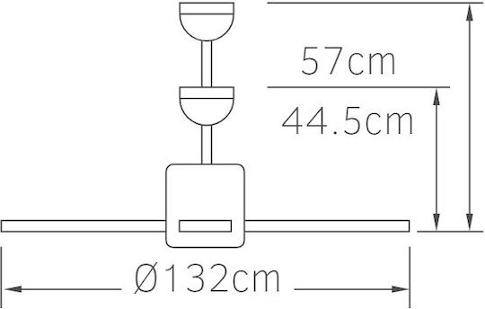 Fos me Ceiling Fan 132.08cm with Light Fixture White