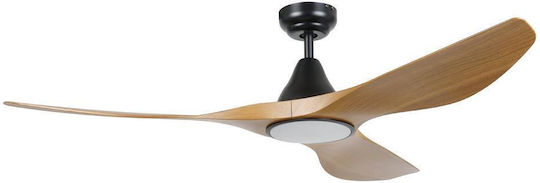Eglo Portsea Ventilator De Tavan 132cm Cu Lumină Maro / Negru