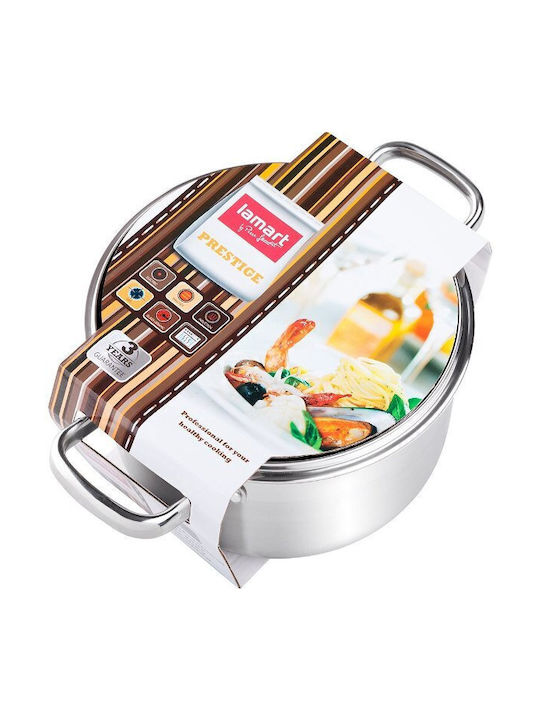 Lamart Prestige Tiefer Edelstahl-Topf 4.7Es / 22cm