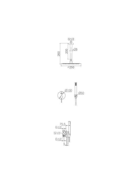 Imex Milos Built-In with 2 Exits White