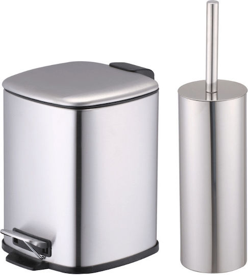 Cyclops Metallic Bathroom Basket Soft Close 6lt Silver