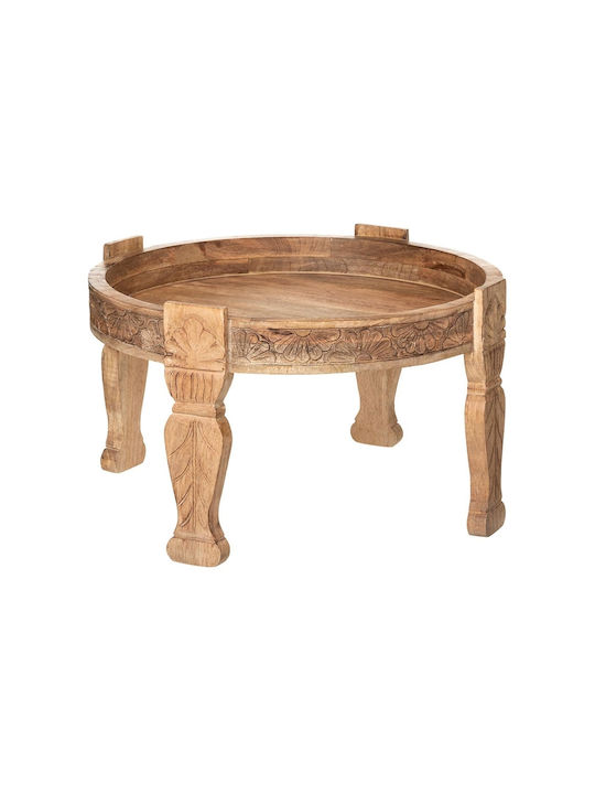 Rundes Beistelltisch Gypsy aus Massivholz Beige B74xT74xH43,5cm