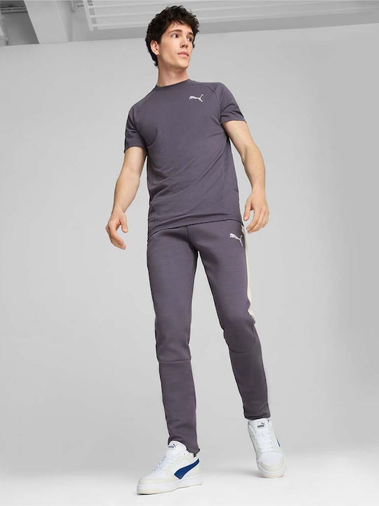 Evostripe Pants Παντελόνι Φόρμας με Λάστιχο Γκρι - Μωβ