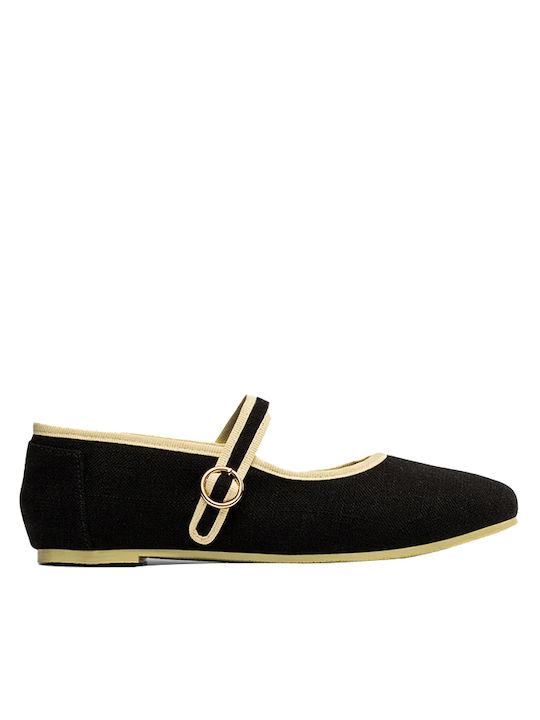 Paez Fabric Ballerinas Black