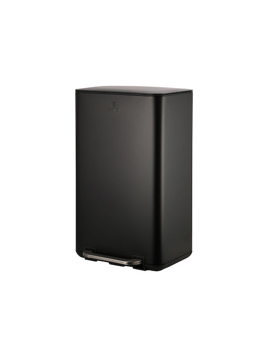 Estia Soft Close Waste Bin Waste Metallic Black 30lt 1pcs