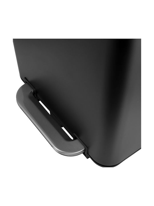 Estia Soft Close Waste Bin Waste Metallic Black 30lt 1pcs