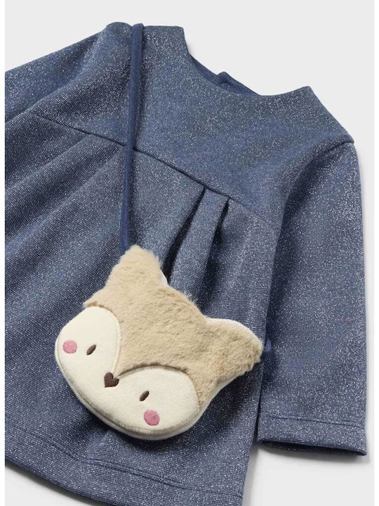 Children's Dress Long Sleeve Set with Accessories Blue