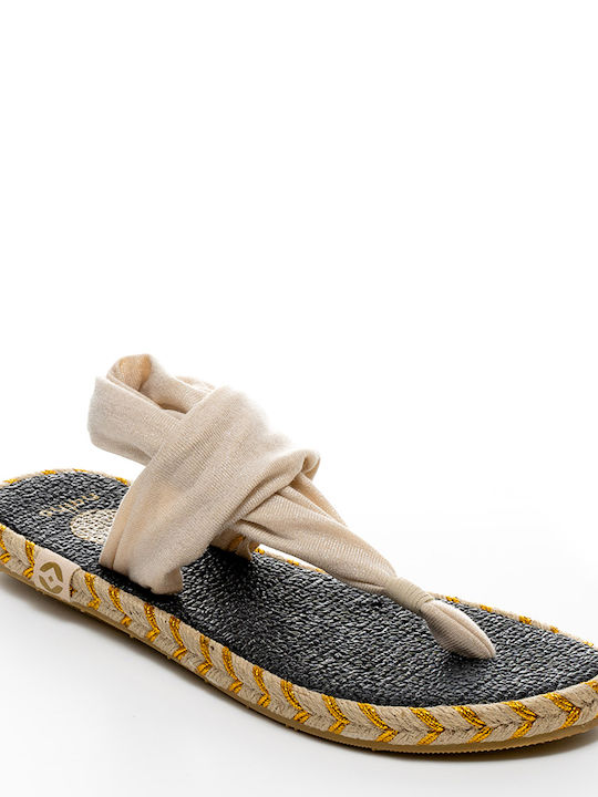 NALHO FLAT SANDALS - Beige GANIKA/COTTON