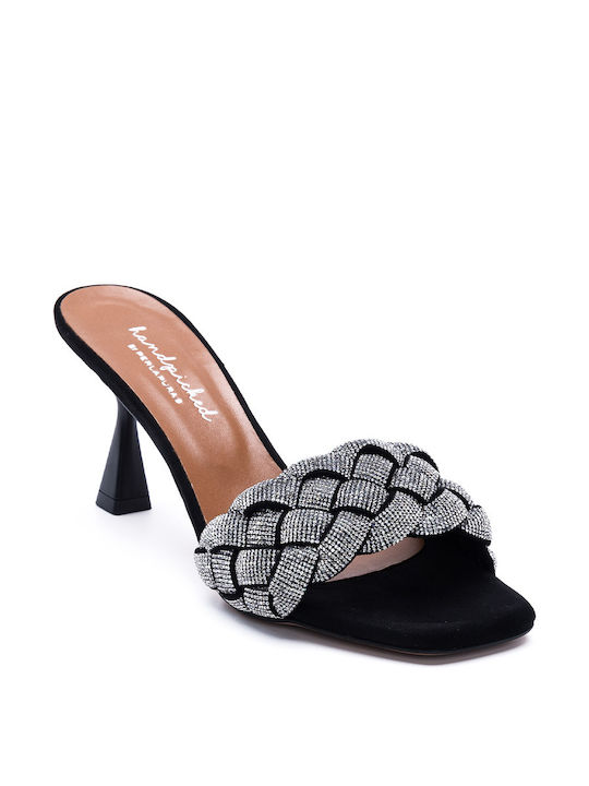 PERLAPURA Handgepflückte MULES MIT STRASS - Schwarz 0133150/NERO