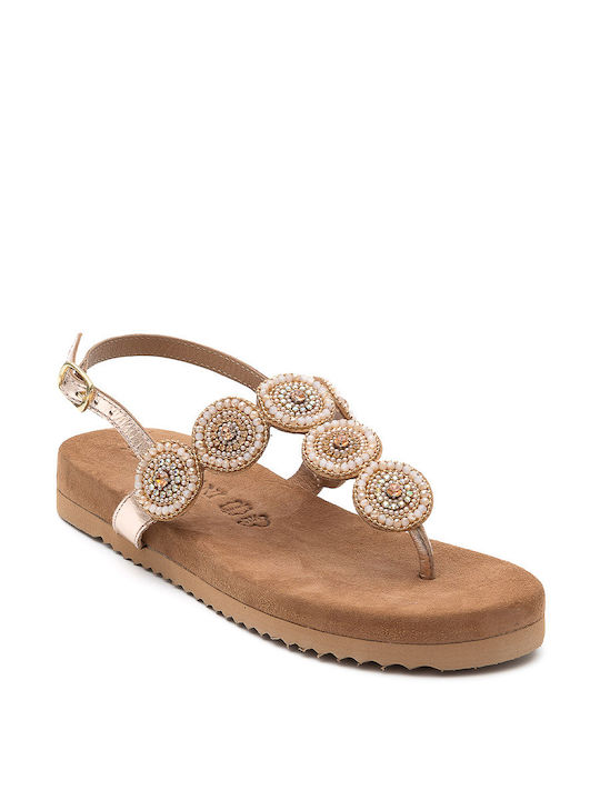 LAZAMANI LEATHER FLAT SANDALS 33538 - Beige 33538/PEACH